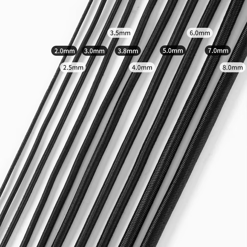 Elastisches Latex Gummiband als rundes Seil für DIY Zubehör in Schwarz und Weiß, Durchmesser 1-10 mm - Bild 3
