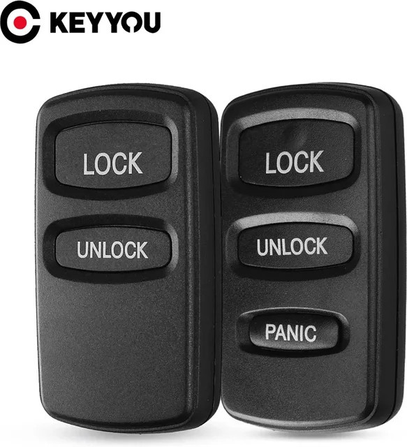 KEYYOU Autoschlüsselgehäuse mit 2- oder 3-Tasten-Schlüsselhülle für Mitsubishi Montero, Schwarz - Bild 1