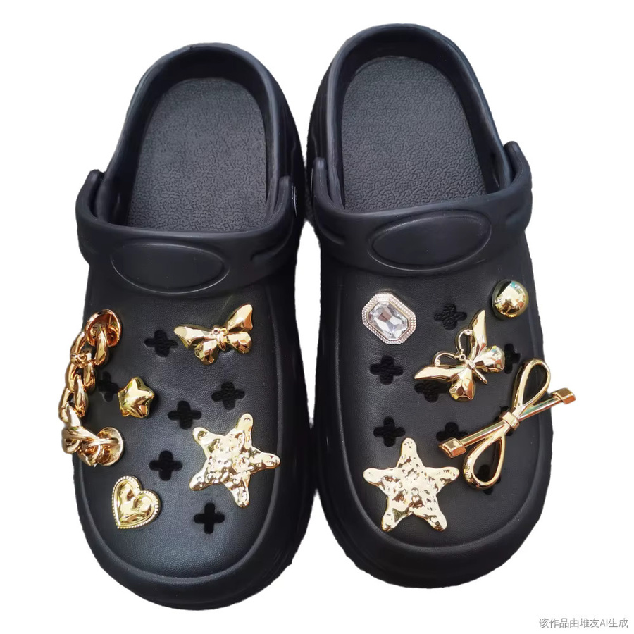LIN KING Schuh Charms, Goldene Kette, Bowtie, Stern, Damen - Bild 4