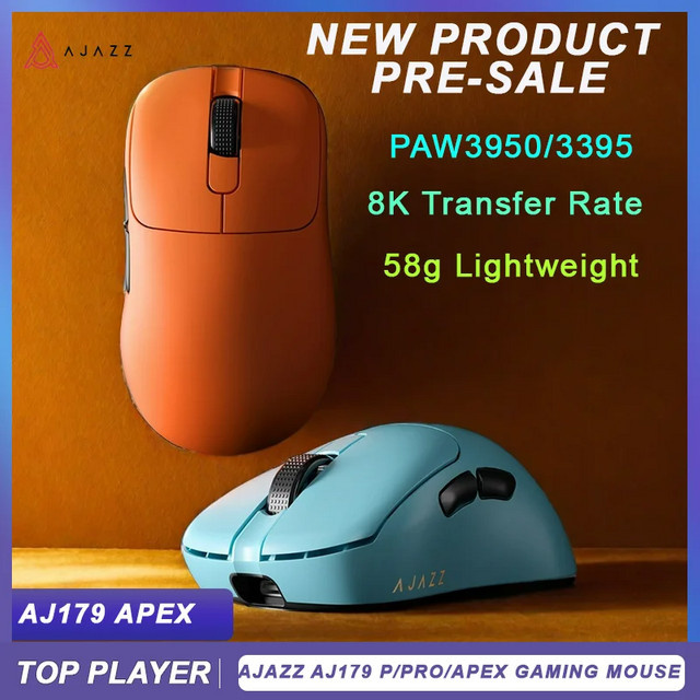 Ajazz AJ179 APEX Kabellose Gaming-Maus mit PAW3950 Sensor und magnetischer Ladestation in Weiß - Bild 1