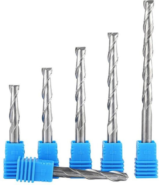 2-Schneidiger Hartmetall-Spiralschneider für Spanplatten, Aufwärtsfräser mit 3,175 mm Schaft, Farbe: Silber - Bild 1