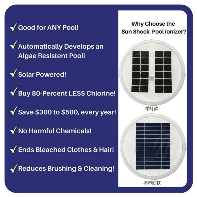 Borobinsky Solar Pool Ionisator zur Kupferionisation als automatischer schwimmender Wasseraufbereiter für Salzwasser, Chlorbecken, Aufstellpools und Hallenbäder - Bild 3