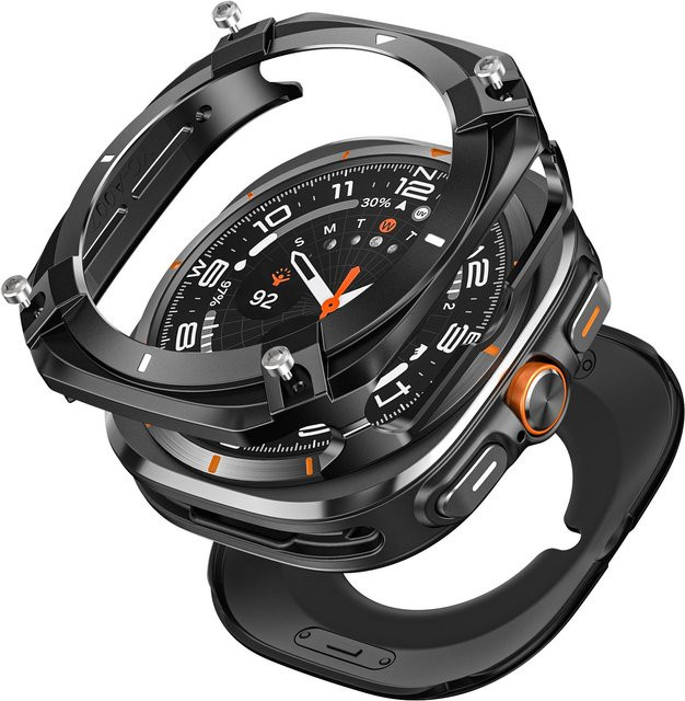 PINSENDA Schutzhülle Aluminiumlegierung, Samsung Galaxy Watch Ultra, Herren, Schwarz/Weiß - Bild 1