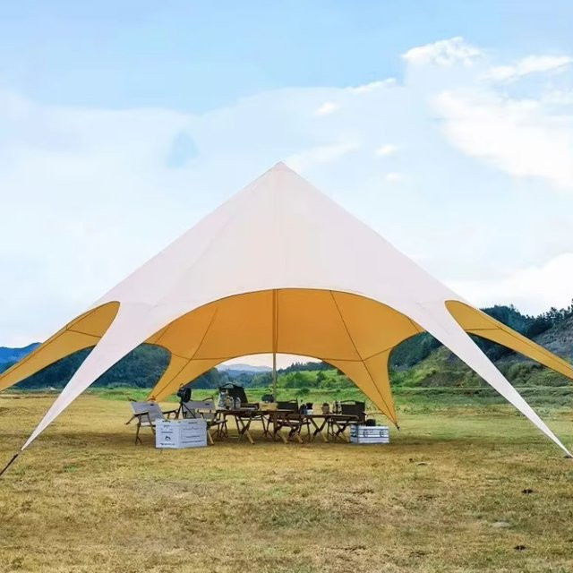 XMSJ Überdachungszelt mit gebogenem Design in Beige für Outdoor, Camping, Party oder Hochzeit - Bild 1