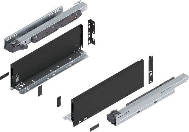 Blum Legrabox Pure Set Schubladensystem mit Blumotion Soft-Close, Nennlänge: 400 mm, Tragkraft: 40 kg, Farbe: Carbonschwarz matt - Bild 1