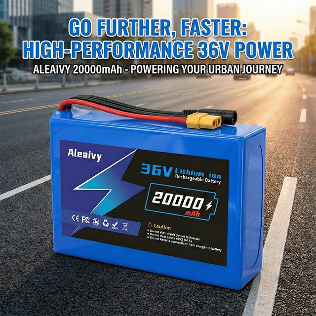 Aleaivy Lithium-Akku 36V 20Ah 10S4P 18650 Pack in Blau für Elektroroller und Balance-Bike mit BMS - Bild 1