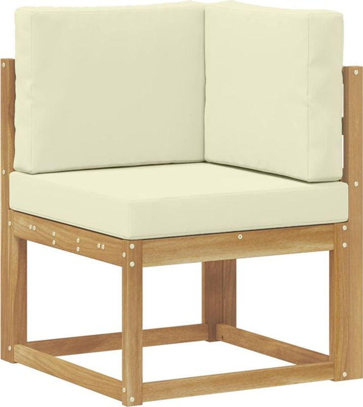 vidaXL Outdoor Ecksofa aus Massivholz Akazie in Weiß - Bild 1
