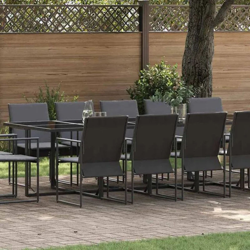 Modernes Gartenmöbel-Set aus Stahl mit 15 Teilen in Schwarz von Vidaxl - Bild 1