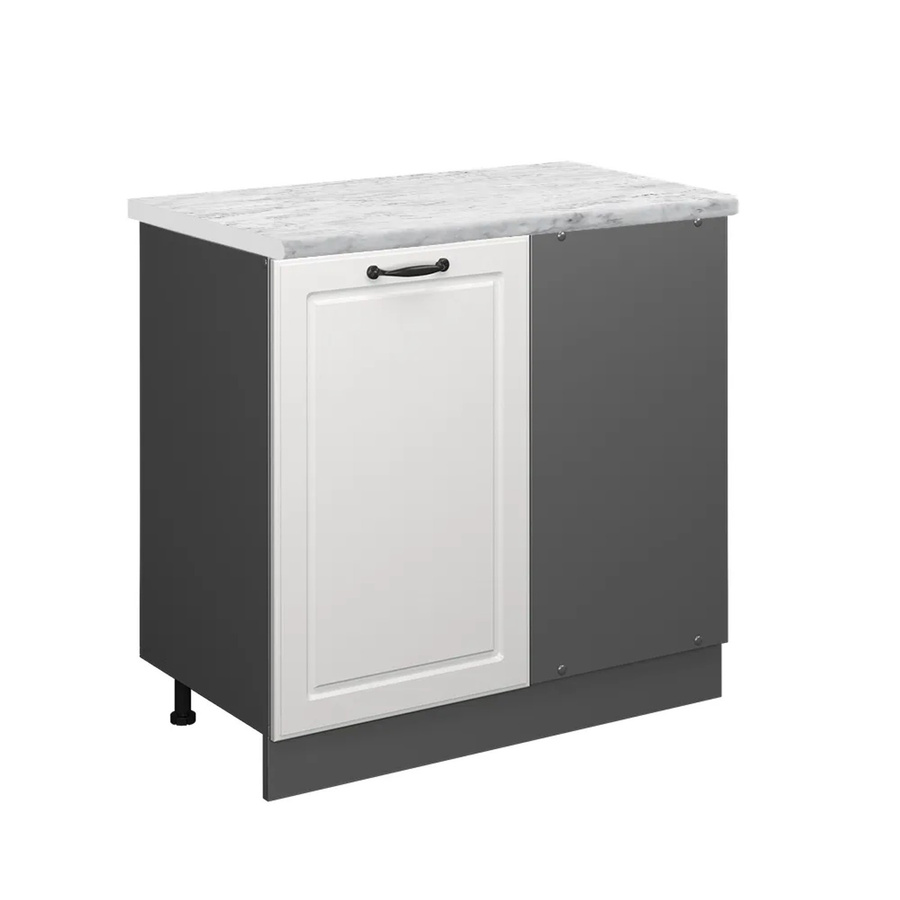Vicco R-Line Eckunterschrank für die Küche in Weiß und Anthrazit im Landhausstil, B/T/H: 86 x 46 x 81,6 cm - Bild 2