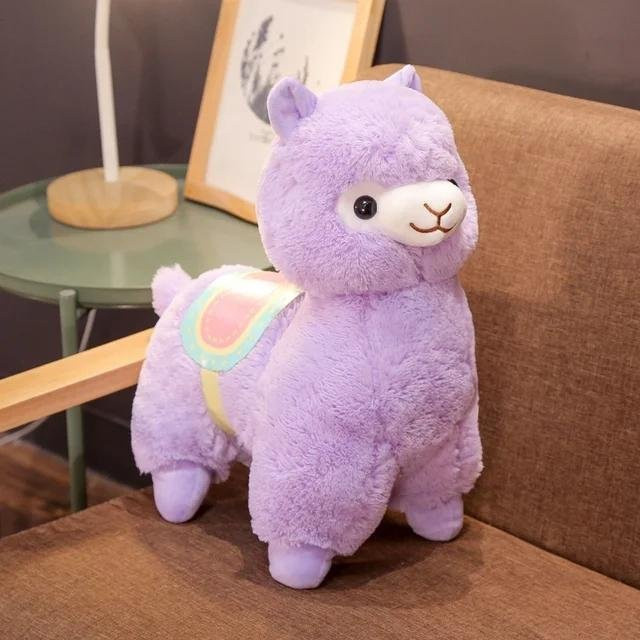 Yiran toy Alpaka-Plüschtier, Lila Rosa Weiß, 35cm - Bild 1