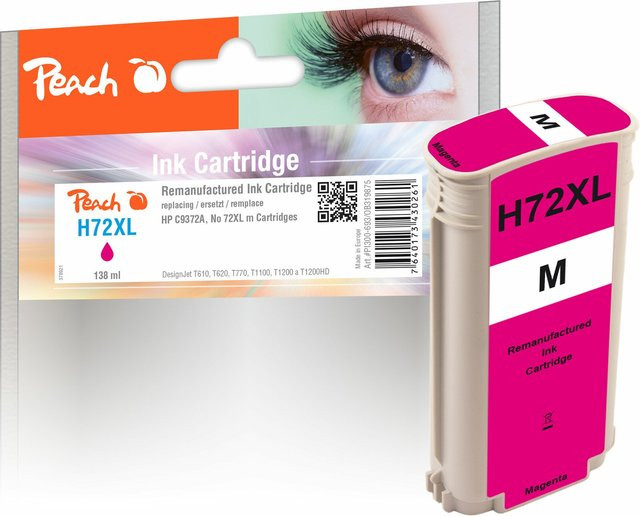 HP 72 XLM Druckerpatrone XL Pink, wiederaufbereitet, ersetzt C9372A für HP DesignJet T 1100 24 Inch, HP DesignJet T 1100 44 Inch und HP DesignJet T 610 - Bild 1