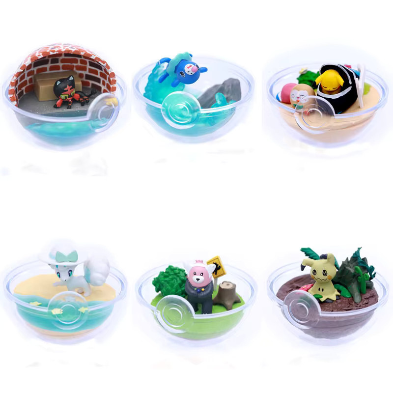 Re-Ment Pokémon Terrarium Collection EX, Einzelfigur, Pikachu Bewear Alolan Vulpix Litten Mimikyu - Bild 2