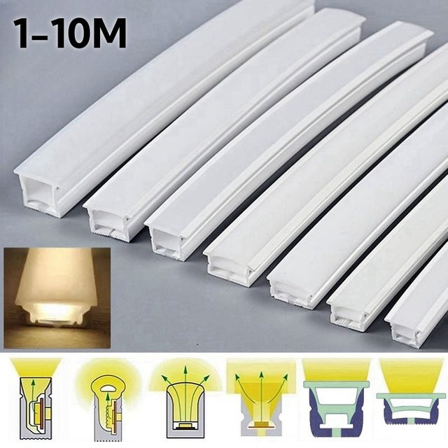 Khelse Flexible Neon LED Silikonschlauch-Seillampe RGB, Wasserdichter Diffusor WS2811 WS2812B Linearer Bandstreifen in Weiß für den Außenbereich - Bild 1