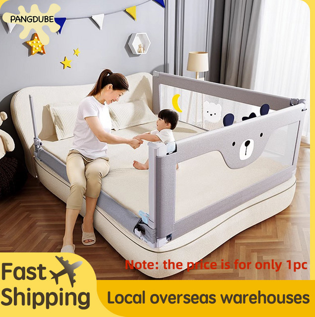 Pangdube Baby Sicherheitsbett Barriere als Bettleitplanke für Kinder mit Mesh-Textil - Bild 1