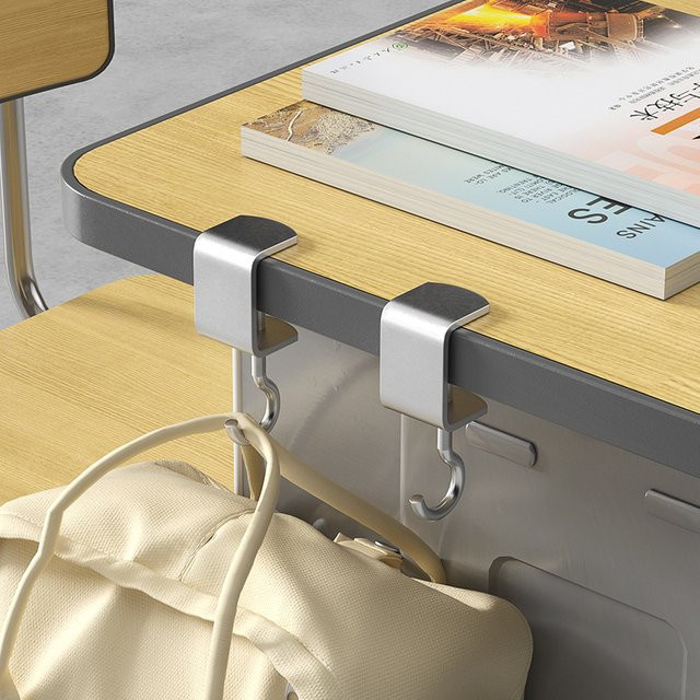 Einstellbarer und drehbarer Tischkanten-Aufbewahrungshaken aus Metall in Schwarz für Büro und Schule zur Aufbewahrung von Taschen und Wasserflaschen - Bild 1