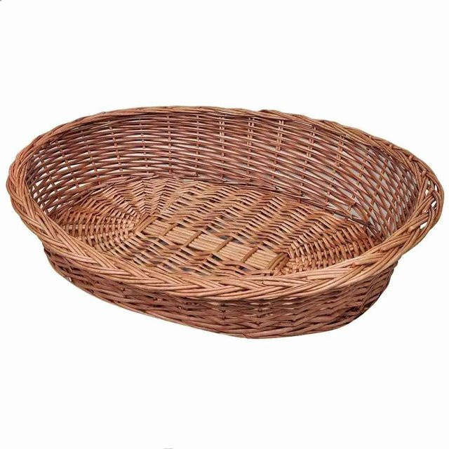 vidaXL Hundebett aus Weidengeflecht in Natur Braun, Breite: 90 cm - Bild 1