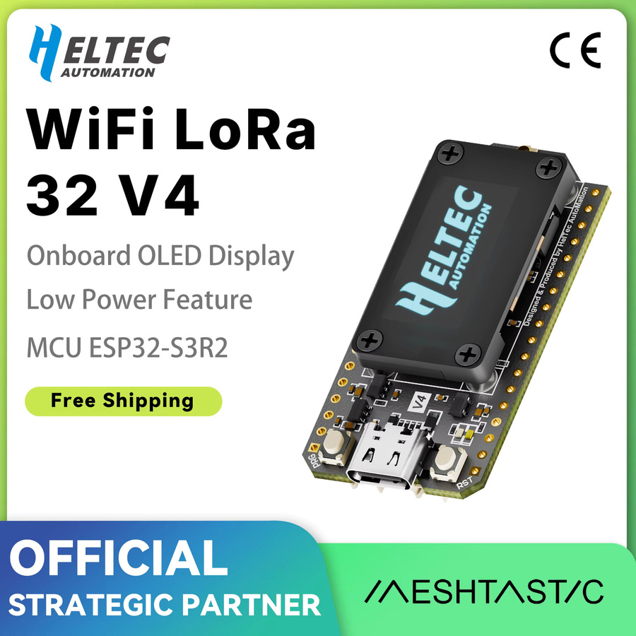 Heltec LoRa32 V4 Meshtastic Kit mit GPS, ESP32, WiFi, Bluetooth und 0,96 Zoll OLED Display in Schwarz - Bild 2