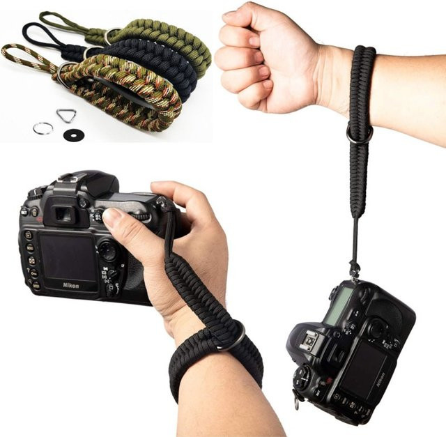 Handgewebte Kamera-Handschlaufe von Wrumava in Schwarz mit Quick Release für Canon Nikon Sony Fuji Leica Olympus - Bild 1