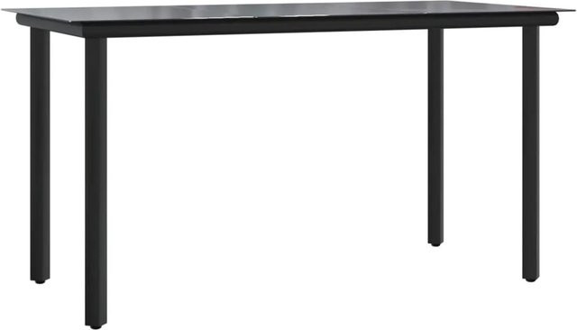 vidaXL Garten-Esstisch aus Stahl und Hartglas in Schwarz, B/T/H: 200 x 100 x 74 cm - Bild 1