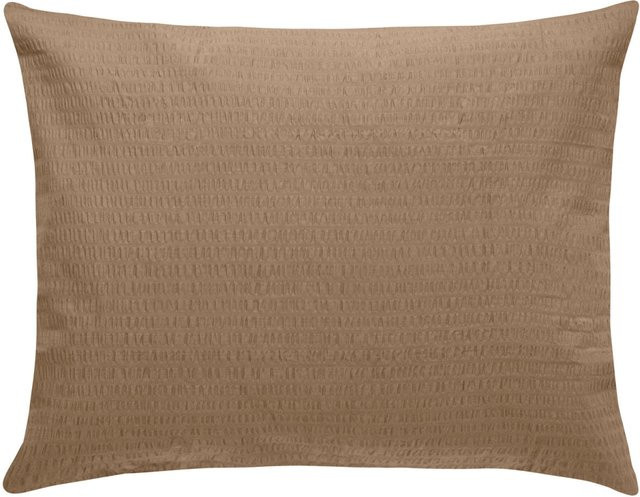 ERWIN M. Kissenbezug Mallorca Seersucker aus Baumwolle mit Reißverschluss, Farbe: Braun, B: 80 cm, H: 40 cm - Bild 1