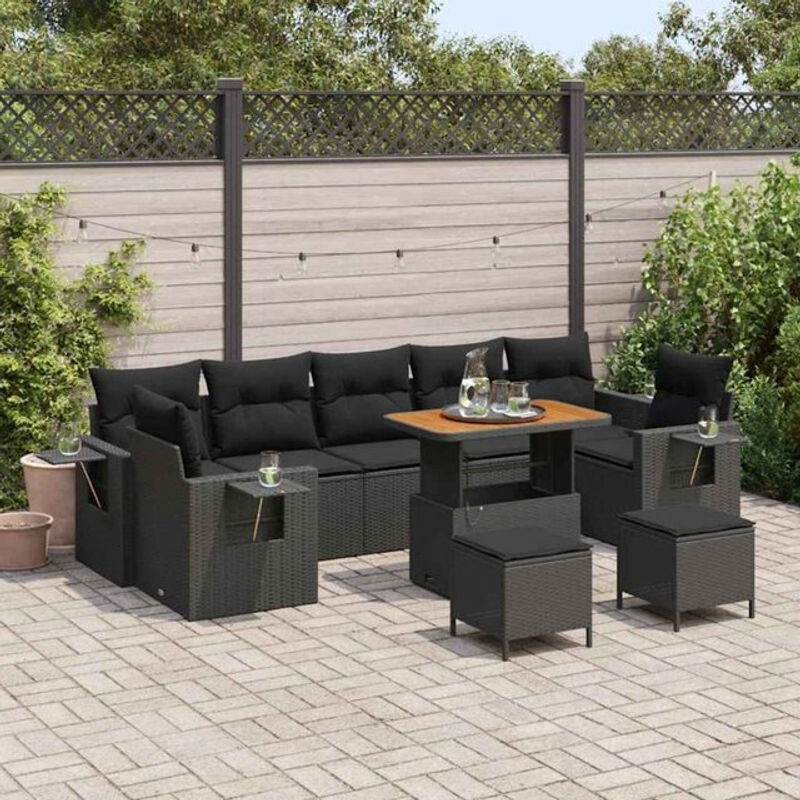Vidaxl Garten-Sofa-Set aus Poly-Rattan in Schwarz für Erwachsene - Bild 1
