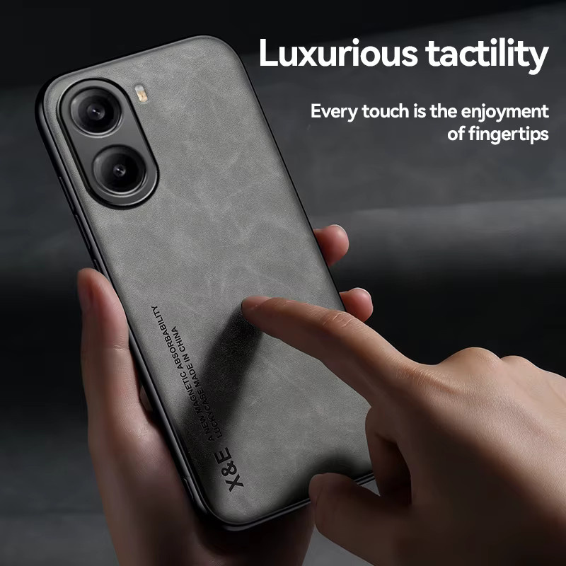 Stoßfeste Schutzhülle für Xiaomi Mi Poco X7 Pro 5G, Mi Poco X6 Pro und F6 Pro mit magnetischer Auto-Halterung in Grau - Bild 3