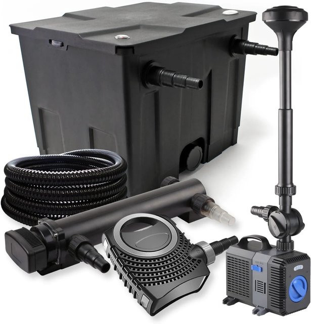 Sunsun Teichfilter Set mit 1 Kammer Filter 12000L, 36W UVC Klärer Neio10000 und 80W Pumpe, Schwarz - Bild 1