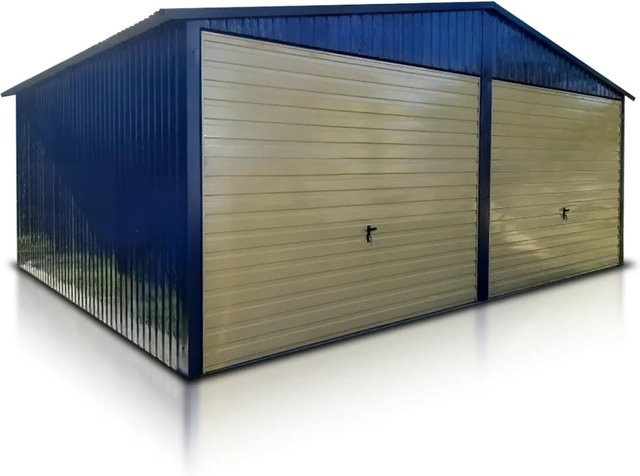 Liderstal Doppelgarage Basic aus Blech mit Satteldach und Schwingtor in Graphit, Breite: 600 cm, Tiefe: 500 cm - Bild 1