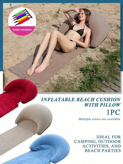 Faltbare aufblasbare Strandmatte AZULBLANCO in Blau für Outdoor-Camping und Strandpartys - Bild 1