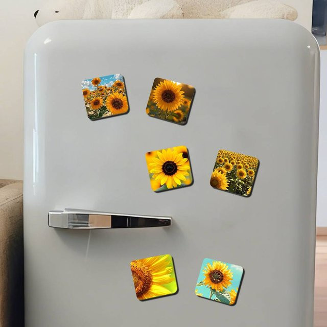 Sonnenblumen-Kühlschrankmagnet in Gelb als kreative florale Dekoration für deine Küche und dein Zuhause - Bild 1