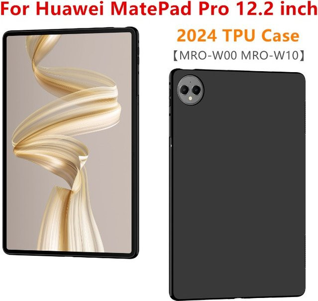 Schutzhülle aus weichem TPU Silikon für Huawei MatePad Pro 12,2 Zoll 2024 (Modell MRO-W00 W10) in Schwarz - Bild 1