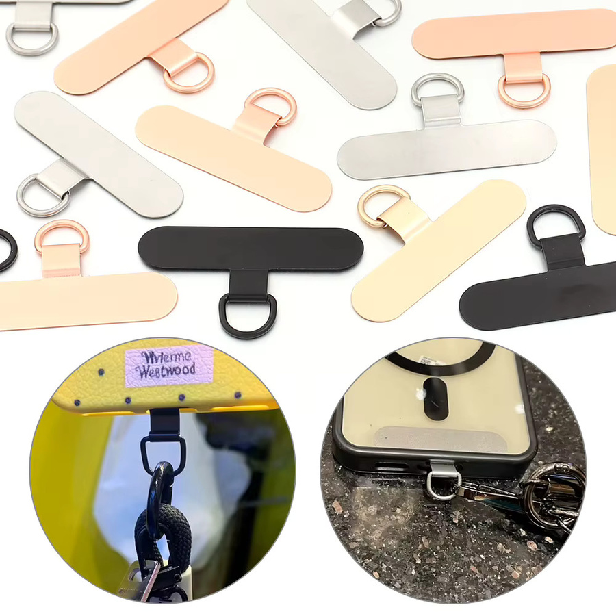 5er-Set universelle Metall-Handy-Lanyard-Kartenhalterung aus Edelstahl in Silber - Bild 3