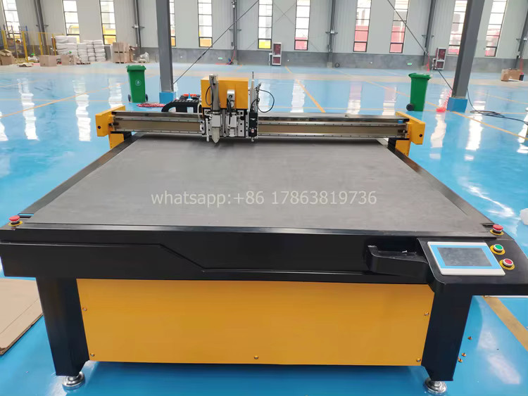 Automatische CNC Stoffschneidemaschine ACCTEK AKZ1625 mit kreisförmigem Messerschneider in Gelb - Bild 4