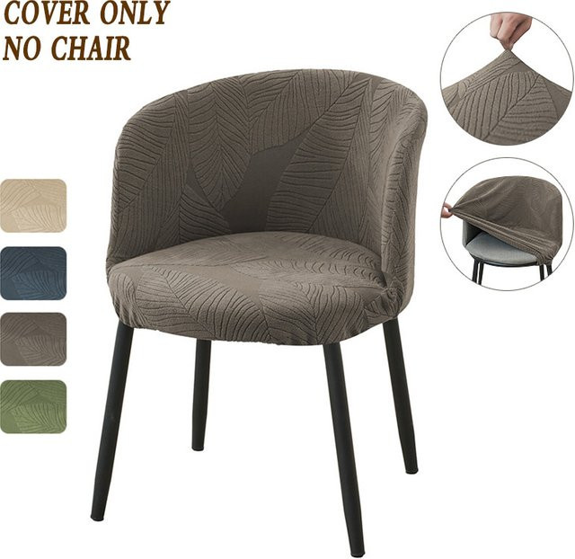 WANERQU Jacquard Stuhlbezug mit floralem Muster für Armlehnstühle, dehnbarer halbkreisförmiger Sitzbezug für Café und Bar - Bild 1