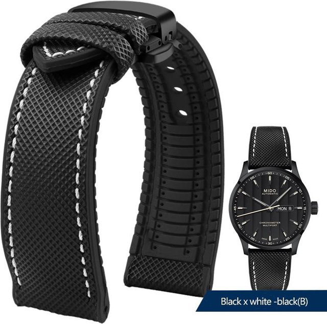Uhrenarmband Silikon, Schwarz, Herren - Bild 1