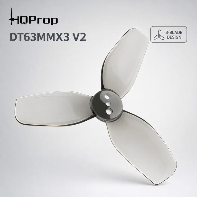 HQProp DT63MMX3 V2 FPV Racing Drohnen-Propeller, 2,5 Zoll 63mm 3-Blatt, 4 Stück, transparent - Bild 1