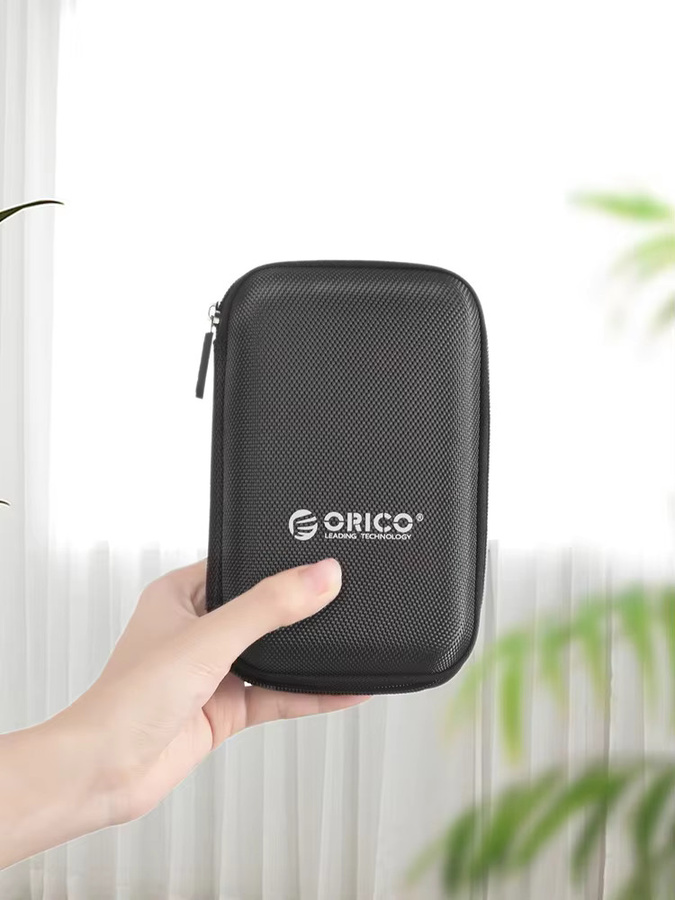 ORICO Tragbare Festplattenschutztasche für externe 2,5-Zoll-Festplatten, U-Disks und Kopfhörer, Schwarz - Bild 4
