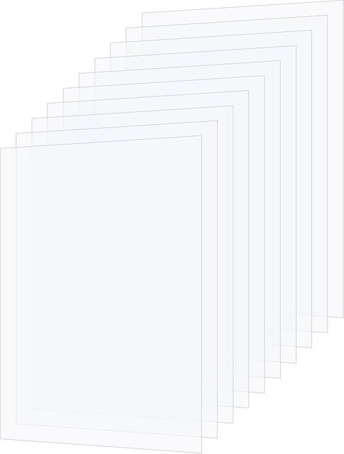 10er Set transparente Acrylplatten für Bilderrahmen, rechteckig, B: 25,3 cm, H: 20,2 cm, Tiefe: 0,07 cm - Bild 1