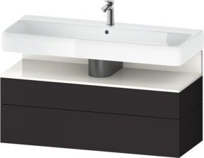 Duravit Waschtischunterschrank Qatego in Grau Matt mit 1 Schrank und 1 Auszug, B/T/H: 119 x 47 x 59 cm - Bild 1