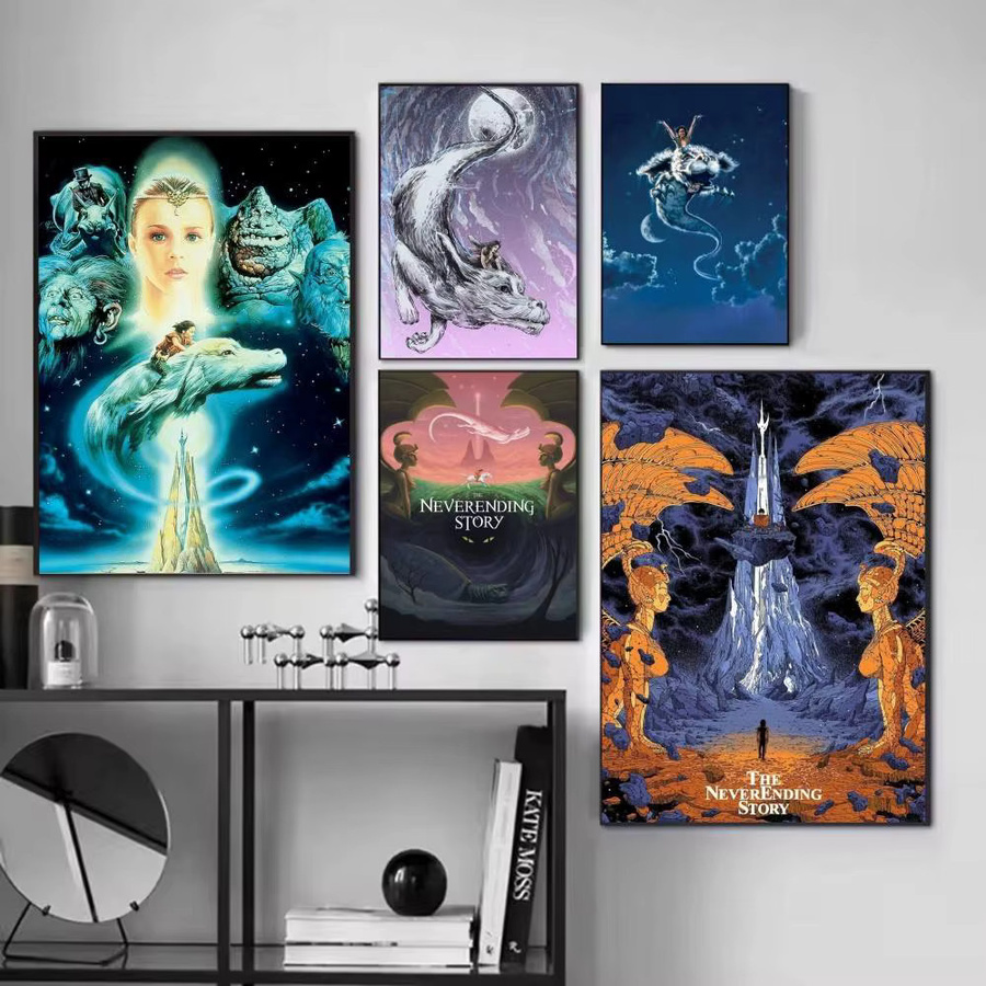 N-NeverEnding Story Poster Vintage Wandkunst Dekoration in Multicolour aus Papier - Bild 4