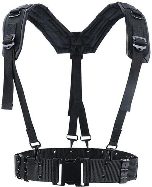 Binchi Outdoor Equipment Taktische X-Typ Werkzeuggürtel Hosenträger aus Nylon in Schwarz - Bild 1