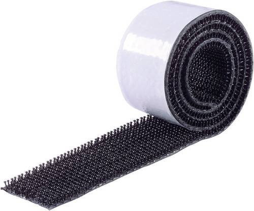Binder Band 75763-H1 Klettband zum Aufkleben mit Pilzkopf, Schwarz, Länge: 5000 mm, Breite: 25 mm - Bild 1