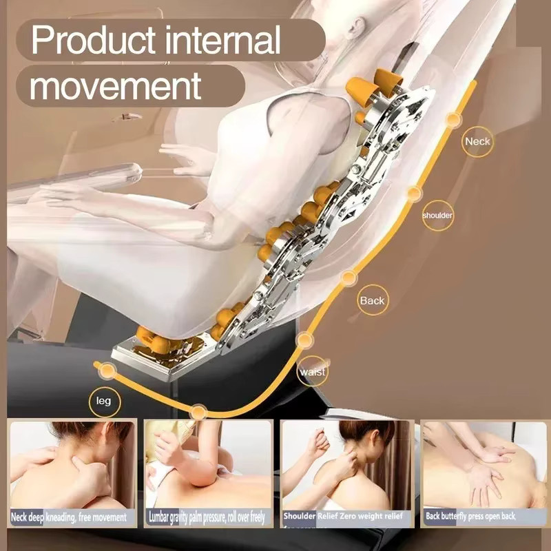 FULANG 4D SL Track Massagestuhl mit Zero Gravity Funktion, Ganzkörper-Airbag-Massage und Touchscreen in Weiß - Bild 1