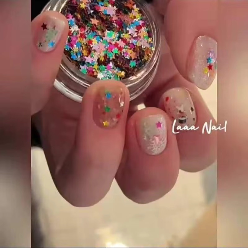 HNKMP Nail Glitter Pentagram, Colorful, Schimmernd, Unisex - Bild 4