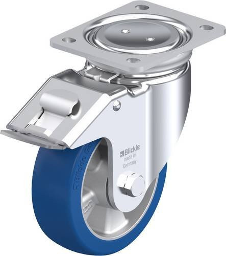 Blickle Lenkrolle LU-ALBS 150K-FI mit Feststeller in Silber, Rad-Durchmesser: 150 mm, Tragfähigkeit: 500 kg - Bild 1