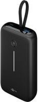 goobay Powerbank 20.000 mAh mit integriertem USB-C Kabel, 30 Watt, Schwarz - Bild 1