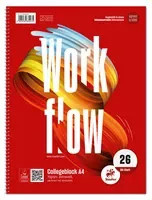 Staufen Collegeblock Style Workflow DIN A4 kariert mit Rand Lineatur 26 in Rot und Weiß - Bild 1