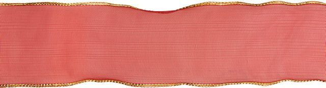Rico Design Organzaband mit Drahtkante in Rot und Gold aus Nylon und metallisiertem Polyester - Bild 1