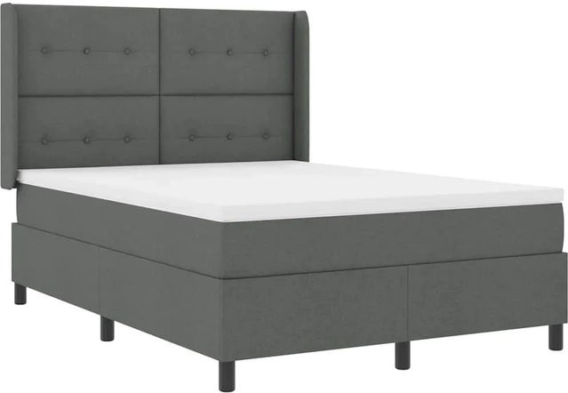 vidaXL LED Boxspringbett mit Matratze Dunkelgrau B/T/H: 140 x 200 x 147 cm - Bild 1