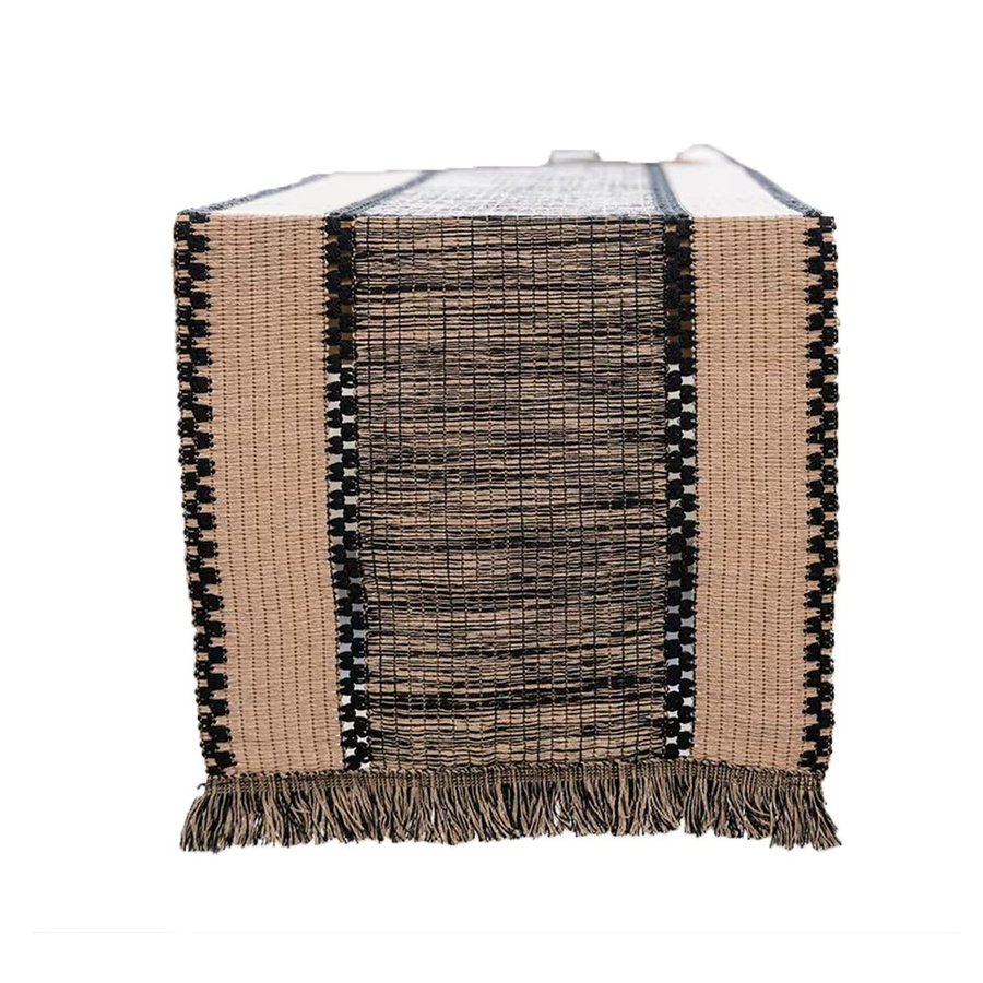 BUYNOW Tischläufer aus Baumwollmischung mit Quasten in Schwarz, Boho-Stil, B: 120 cm, T: 30 cm, H: 30 cm - Bild 4